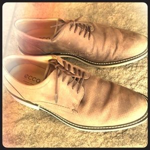 Ecco Suede lace up derby in Taupe/light brown